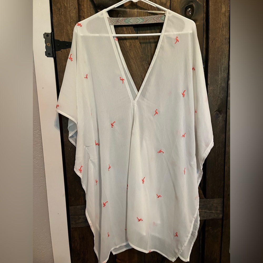 White Flamingo swim cover up